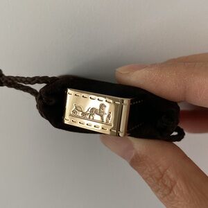 Hermes Bolduc 90 Gold Tone Scarf Ring ❗️New low price